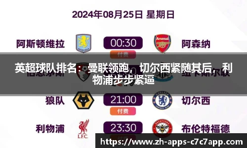 英超球队排名：曼联领跑，切尔西紧随其后，利物浦步步紧逼